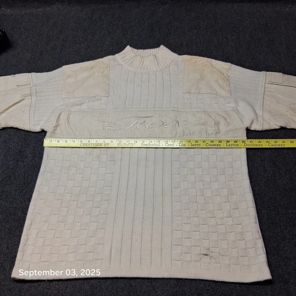 VTG Y2K 90s Platinum Life‎ Bare Fox Biggie Sweater Size 3XL White